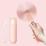 JISULIFE Handheld Fan with 4500 mAh Powerbank Max 46 Hours Runtime,Pocket Fan Portable Battery Operated or USB Powered Folding Personal Fan,Rechargeable Quiet Mini Fan-Pink