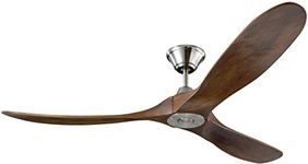 Monte Carlo 3MAVR60BS Maverick Modern Ceiling Fan, 60", Brushed Steel with Dark Walnut Blades