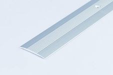 Threshold Carpet Cover Door Plate Aluminium Grooved Floor Trim drilled LPOR 38mm x 1M TMW Profiles (Silver)