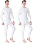 Rocky Thermal Underwear for Men (Long Johns Thermals Set) Shirt & Pants, Base Layer w/Leggings/Bottoms Ski/Extreme Cold, White, Small