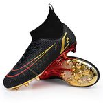 QZQMFXD Football Shoes,Soccer Cleats, Professional Spikes Soccer Shoes for Men and Women Black