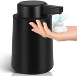 Phneems Automatic Soap Dispenser Foaming Touchless Auto Hands Free Foam Plastic Hand Soap Dispenser Rechargeable Electric Modern Countertop Refillable Dish Soap Dispenser for Kitchen Bathroom Black