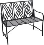 Sunnydaze 2-Person Outdoor Garden Bench - Geometric Lattice Iron Patio Bench - Black - 42" W