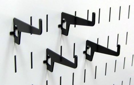 Wall Control Pegboard 2-7/8in Long Reach Slotted Hook Pack - Slotted Metal Pegboard Hooks for Wall Control Pegboard and Slotted Tool Board – Black