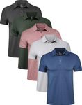 TELALEO 5 Pack Mens Polo Shirts Qui