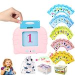 SUMHEN Talking Flash Cards,384 Sight Words Number and Alphabet Talking Flash Cards for Toddlers,Perschool Learning Interactive Toy,Montessori Toys for Kids 2-7 Years Old Boys Girls (Pink color)