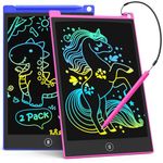 TECJOE 2 Pack LCD Writing Tablet, 8.5 Inch Colorful Doodle Board Drawing Tablet for Kids, Kids Travel Games Activity Learning Toys Birthday Gifts for 3 4 5 6 Year Old Boys and Girls Toddlers