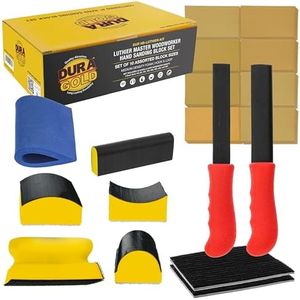 Dura-Gold Luthier Acoustic Guitar Master Woodworker Hand Sanding Block Set with 40 Sheet Hook & Loop Sandpaper Kit - Music Radius Repair Tools, Convex & Concave Profile Shapes, File Sticks - Sand Wood