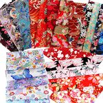 ASNOMY 30PCS 8" x 10"(20cm x 25cm) Cotton Craft Fabric Bundle Squares Patchwork,Japanese Style Cotton Wrapping Cloth Squares Quilting Fabric, Bundles of Fabric for DIY Patchwork Sewing