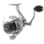 Quantum Throttle Spinning Fishing Reel, Size 30 Reel, Anodized Aluminum Bail Wire, Continuous Anti-Reverse Clutch, R·E·D Aluminum Unibody Design, MaxCast II Spool, 5.2:1 Gear Ratio, Silver, Clam Pack