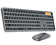 ProtoArc Backlit Bluetooth Keyboard Mouse for Mac, KM100-A Ultra Slim Wireless Keyboard Mouse for Mac, Rechargeable, Multi-Device for MacBook Pro, MacBook Air, iMac, iPhone, iPad - Space Gray