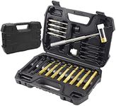 SEEKQUA Roll Pin Punch Set and Hammer with Brass, Hollow, Steel, Plastic Punches, Perfect for mechanical repair with organizer storage containers(21pcs)