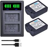 PowerTrust 2X CGA-S006 CGA-S006E Battery + Dual USB Charger for Panasonic Lumix DMC-FZ7, DMC-FZ8, DMC-FZ18, DMC-FZ28, DMC-FZ30, DMC-FZ35, DMC-FZ38, DMC-FZ50 DMW-BMA7