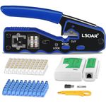 Lsoar RJ45 Crimp Tool Kit Pass Through RJ45 Crimper, Ethernet Crimping Tool