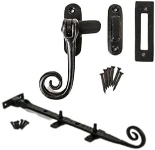 Black Monkey Tail Window Casement Fastener & Window Stays Combo Set Vintage Monkey Tail Window Catch Curly End Casement Fastener Antique Cast Iron Monkey Curly Tail Mortice Latch.