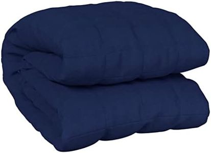 vidaXL Weighted Blanket for Anxiety Relief - Blue Cotton King Size 220x240 cm, 15 kg - Even Weight Distribution, Hypoallergenic