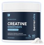 Bettervits Creatine Monohydrate Powder | Micronised | Pre & Post Workout | Unflavoured | 300g | 60 Servings