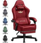 GTPLAYER Fabric Gaming Chair, Ergonomic Computer Chair with Footrest and Lumbar Support Height Adjustable Home Office Chair with 360°-Swivel Seat and Headrest