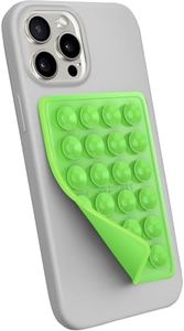 StickyGrippy Suction Phone Case Mount, Sillicon Adhesive Phone Accessory for iPhone and Android, Hands-Free Fidget Toy Mirror Shower Phone Holder, Tiktok Videos and Selfies (Green)