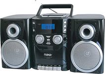 Naxa Electronics NPB-426A Portable CD Player with AM/FM Stereo Radio, Cassette Player/Recorder and Twin Detachable Speakers,Black