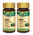 Zandu Arjuna Capsules - Helps to Maintain a Healthy Heart while Helping Keep Diabetes & Cholesterol Under Check, also Promotes Good Urinary Health - (Pack of 60 Veg capsules x 2)