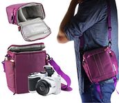 Navitech Purple Digital Camera Carrying Case and Travel Bag for The Sony DSCHX400V Digital Compact Bridge Camera with Lens