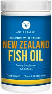 Antler Farms - 100% Pure Wild Caught New Zealand Fish Oil from Deep Ocean, Cold Water Fish, 120 Softgels - Clean, Fresh Omega-3 EPA + DHA Supplement, Keto Friendly, Super Clean