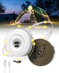 TrustWheel Camping Fairy Lights for Tents,33FT Outdoor Waterproof Portable Stowable String Lights,2 in 1 USB Rechargeable&Retractable Tent Fairy Lights for Camping,Campsite,Home, RV, Garden