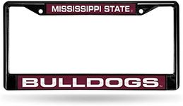 NCAA Laser Cut Inlaid Standard Chrome License Plate Frame, Black, FCLB160101, Black, 6" x 12.25"