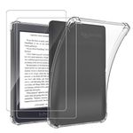 GEJEFA Crystal Clear Case for Kobo Nia 6 Inch with Screen Protector, [Anti-Scratch][Anti-Yellowing] Transparent TPU Case with Shock-Absorbing Air-Guard Corners