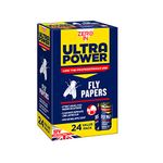 Zero In ZER508 Ultra Power Fly Papers (Poison-free, Kills Insects, Use in Homes, Outbuildings and Commercial Premises), Pack of 24, 5x9.5x15.5 cm (Package may vary)