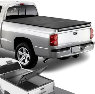 DNA Motoring TTC-HARD-027 Pickup Truck Bed Top Hard Solid Tri-Fold Tonneau Cover Compatible with 05-10 Dodge Dakota /2011 Ram Dakota with 5-1/4' Fleetside/Styleside Bed