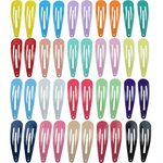 40 Pcs Metal Snap Hair Clips Candy Color 2 Inch Non Slip Kids Barrettes Girls' Hair Accessories