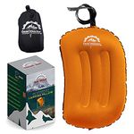 Gear Doctors Anti-Slip Inflatable Camping Pillow, Small Pillow, Inflatable Pillow Camping, Camp Pillow, Mini Pillow, Beach Pillow, Travel Pillow Inflatable (Orange)