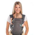 Infantino Flip Advanced 4-in-1 Baby Carrier - Ergonomic, Convertible, Face-in and Face-Out Front and Back Baby Carrier for Newborn to Toddler 3,6-14,5kg, Grey