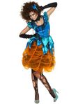 Smiffys Killerella Costume, Blue with Dress and Choker, Halloween Once Upon A Nightmare Fancy Dress, Storybook Character Dress Up Costumes