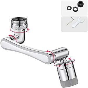 ZStarlite Aireador Grifo Giratorio 1440°, Giratorio Aireador, Aireador Grifo Cocina, Universal Extension Difusor con 2 Modos de Chorro, Adaptador Grifo Lavabo, para Baños y Cocinas, Rosca 20/22/24 mm