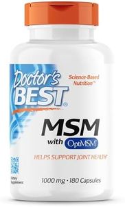 Doctor's Best MSM with OptiMSM, Joint Support, Immune System, Antioxidant and Protein-Building Role, Non-GMO, Gluten Free, 1000 mg, 180 Caps (DRB-00064)