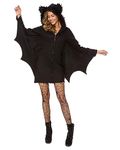 YAOBAOLE Halloween Costume for Women Bat Novelty Black Adult Cosplay Hooded Zipper Dresses 2XL