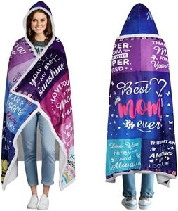 Kitcmat Gifts for Mom Wearable Blanket Hoodie Purple Plaid Best Mom Ever Gifts Presents for Mom Blanket Birthday for Mom from Daughter Son