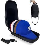 Caroeas Hard Hat Case for 6-8 Baseball Caps, Hat Travel Case with Adjustable Shoulder Strap and Carrying Handle, Hat Box for Hat Storage, Hat Organizer for Travel and Home, Black