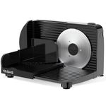 YASHE Foldable Electric Food Slicer, 180W Meat Slicer with Adjustable Thickness 0–15 mm, 17 cm Stainless Steel Blade, Compact & Easy to Store for Meat, Cheese, Bread & Vegetables, Black