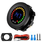 Linkstyle 12V Battery Meter, Waterproof 12V Voltmeter Gauge, Digital Display Voltage Gauge Meter for Marine Car Motorcycle