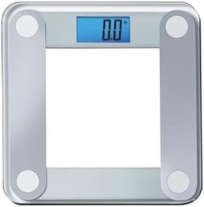 Eat Smart Products Digital Bathroom Scale with Extra Large Lighted Display, Free Body Tape Measure Included, Grey and Clear