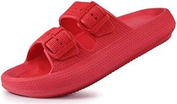 Weweya Women's Men's Pillow Sandals Red Women Size 7 7.5