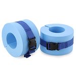 Atroy Paired Foam Swim Aquatic Cuffs, Blue Paired Water Aerobics Float Ring, EVA Foam Swim Aquatic Cuffs,Ankles Arms Belts with Quick Release Buckle for Swim Fitness Training