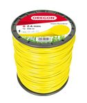 Oregon Yellow Round Strimmer Line Wire for Grass Trimmers and Brushcutters, Professional Grade Nylon, Fits Most Strimmers, 2.4 mm x 264 m (69-365-Y)