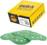 Dura-Gold Premium 2000 Grit 5" Green Film Sandpaper Discs, 8 Hole Pattern Dustless, 50 Discs - Hook & Loop Backing for Orbital DA Sander, Detailing Finishing Color Sanding Automotive Paint Woodworking