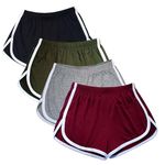 WEBGGER 4 Pack Women's Cotton Yoga Dance Short Pants Sport Shorts Summer Athletic Cycling Hiking Sports Shorts XXXL