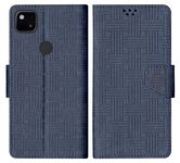 SBMS Flip Cover for Google Pixel 4a Back Cover Case with Magnatic Closure | Inbuilt Stand | Card & Money Pocket (Mat Blue)